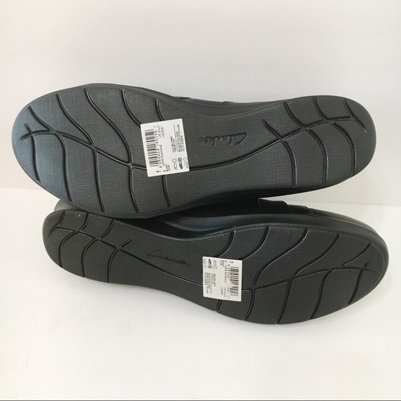 Clarks Womens Hope Roxanne Black Leather Slip On Comfort Loafers Shoes 6 NEW - Picture 9 of 11